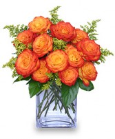 FIERY LOVE Vase of 'Circus' Roses