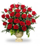 REGAL ROSES URN   Funeral Flowers