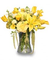 RAY OF SUNSHINE Yellow Flower Vase
