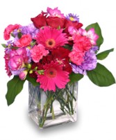HOT PINK PIZZAZZ  Flower Arrangement