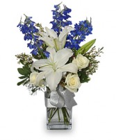 CRISP WINTER SKIES Flower Arrangement