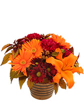 Rustic Orange and  Cranberry Flowers