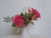 Roses and keepsake 2 rose arrangement in keepsake vase in New Hamburg, ON | ALL FLOWERS & CHARM