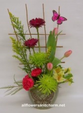Mom's Garden One sided with Keepsake vase