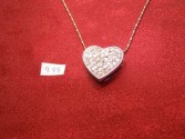 Solid Heart on Silver chain