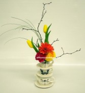 Tea for Two one sided  vase